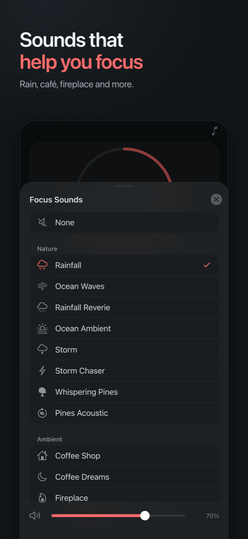Ambient focus sounds